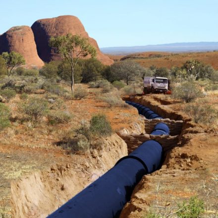 pipeline in a dug-out trench in outback Australia