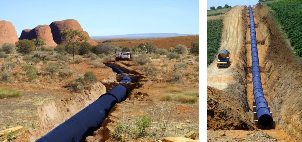 images of zinalium being used in an open trench