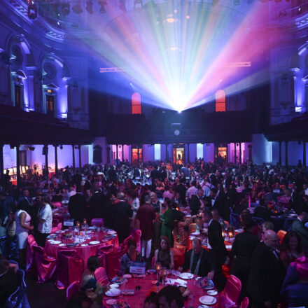 Image of the NSW WaterAid Gala Ball in 2019, showing attendees sitting around their tables socialising