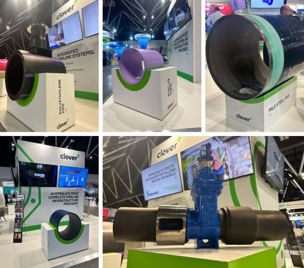 various products on display at Clover Ozwater stand