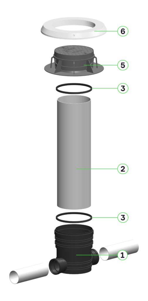 Maintenance shaft exploded view