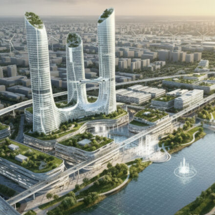 Render of futuristic city